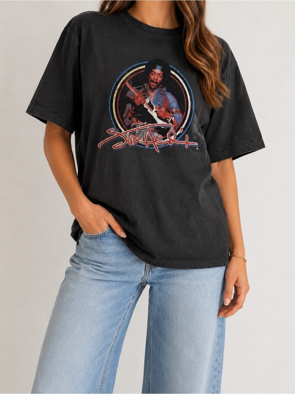 Jimi Hendrix oversized graphic tee 1969 Tour Charcoal Gray Authentic /Size XXL